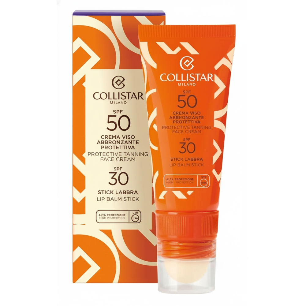 Crema Viso Abbronzante Protettiva Spf50 + Stick Labbra Spf30