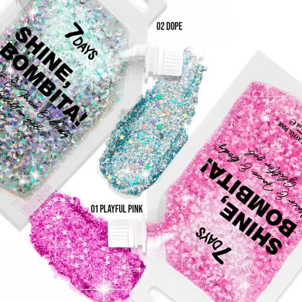 Shine Bombita Gel-Glitter viso capelli e corpo