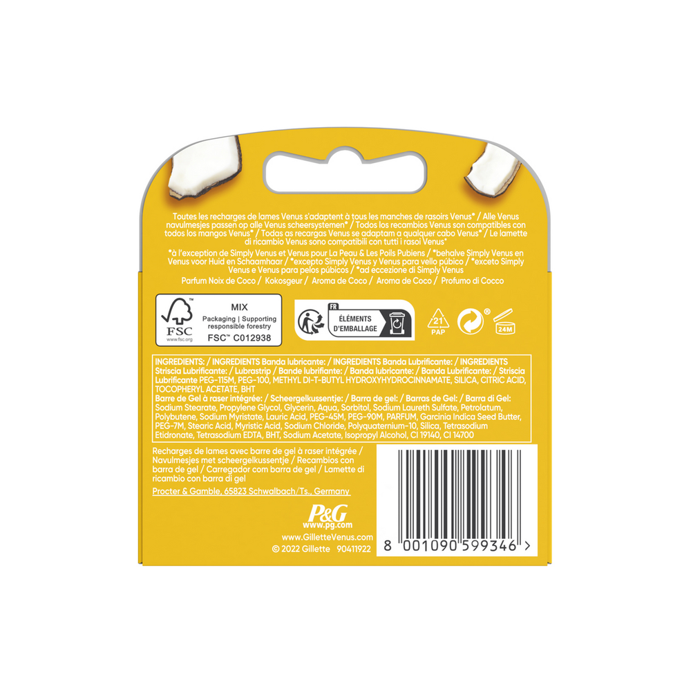 Gillette Venus Ricambi Coconut 3 Pezzi