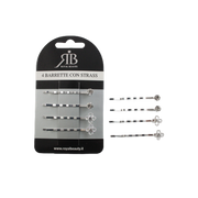 Set di 4 Barrette Strass per Capelli